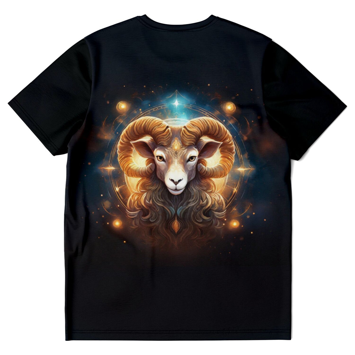 Schwarzes Dreamer T-Shirt mit Widder Sternzeichen Motiv – mystisches Kunstwerk für Fans von Diamond Painting und Kreativität