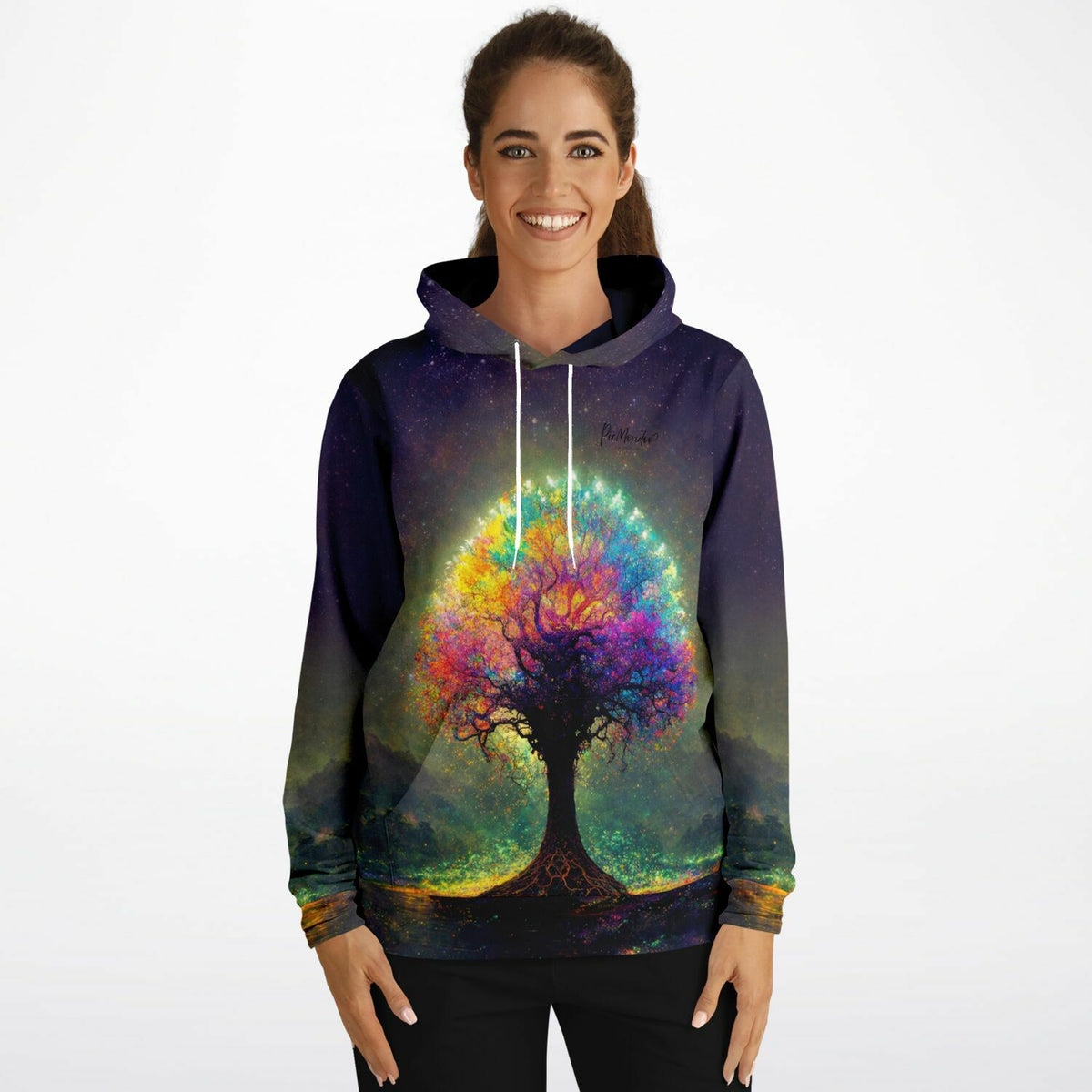 Dreamer Hoodie mit farbenfrohem Blitz-Baum Motiv, ideal für Fans von Diamond Painting und kreativer Kunst