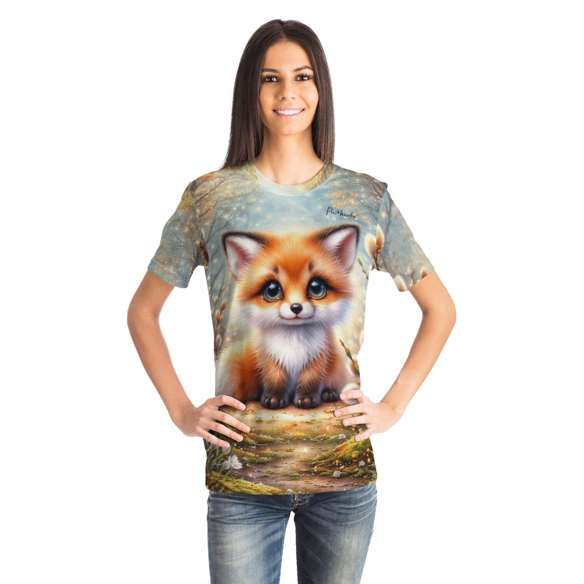 Junges T-Shirt mit niedlichem Fuchs-Motiv, inspiriert von Diamond Painting und Malen nach Zahlen Designs von Picmondoo