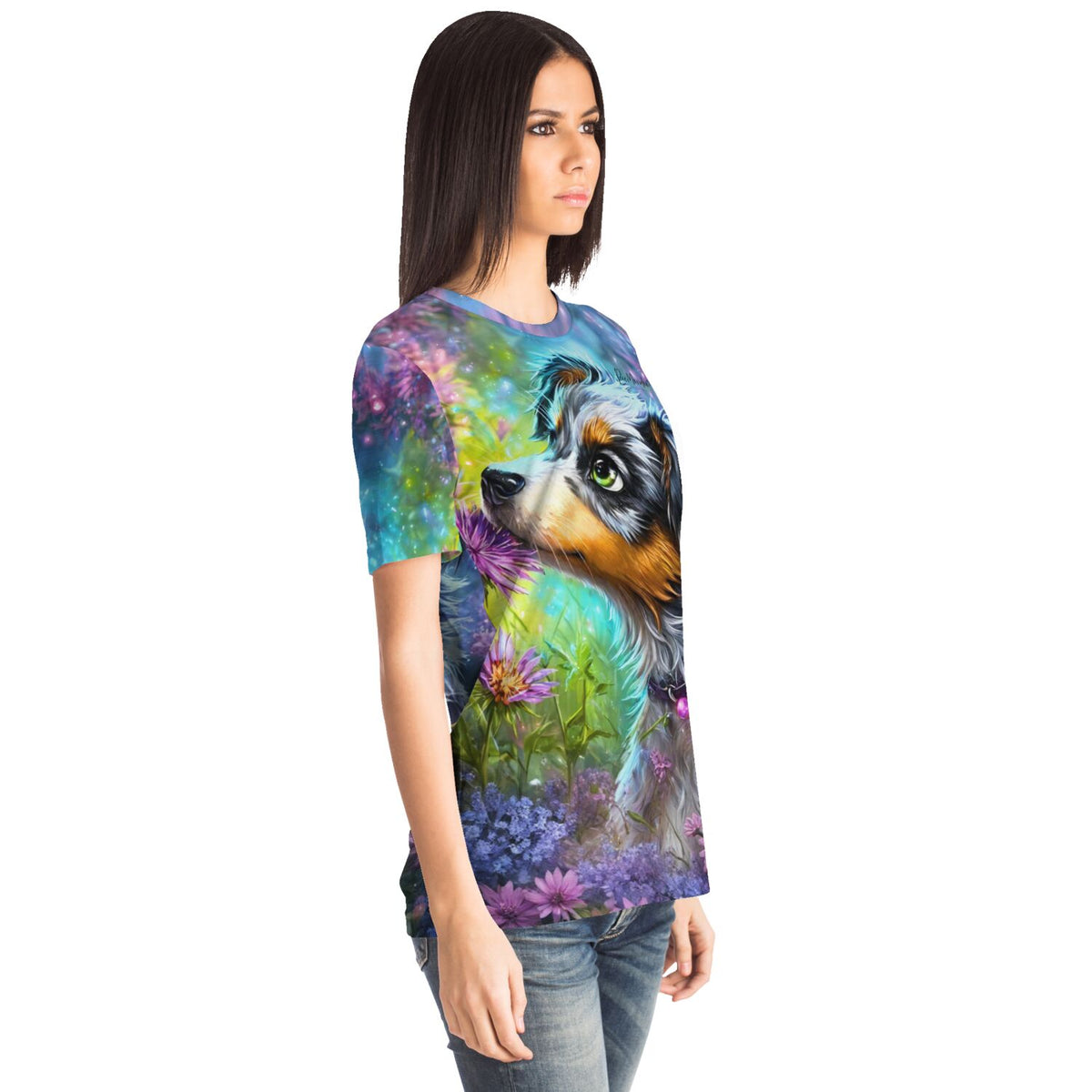 Dreamer T-Shirt Yaro mit buntem Hunde-Motiv, inspiriert durch Malen nach Zahlen und Diamond Painting Designs