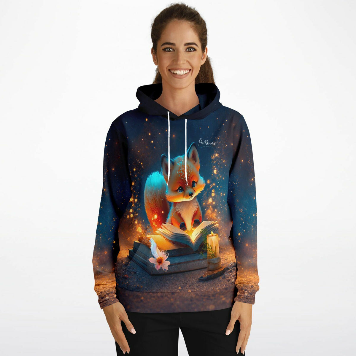 Dreamer Hoodie mit Lesender Fuchs Motiv, ideal für Fans von Diamond Painting und Malen nach Zahlen Designs
