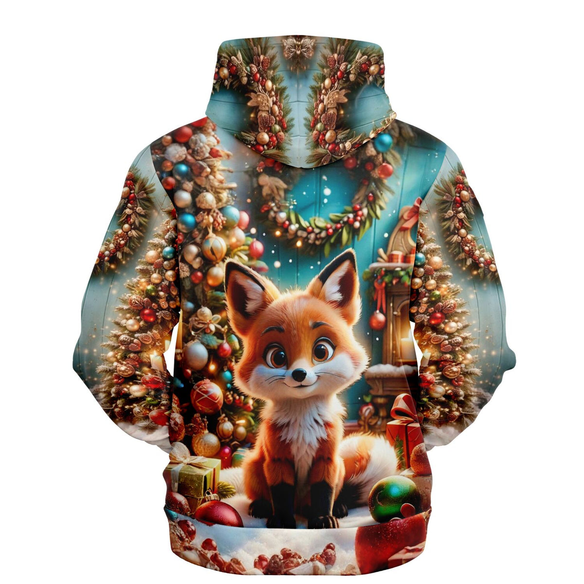 Dreamer Hoodie mit weihnachtlichem Fuchs-Motiv, perfekt für Fans von Diamond Painting und Malen nach Zahlen