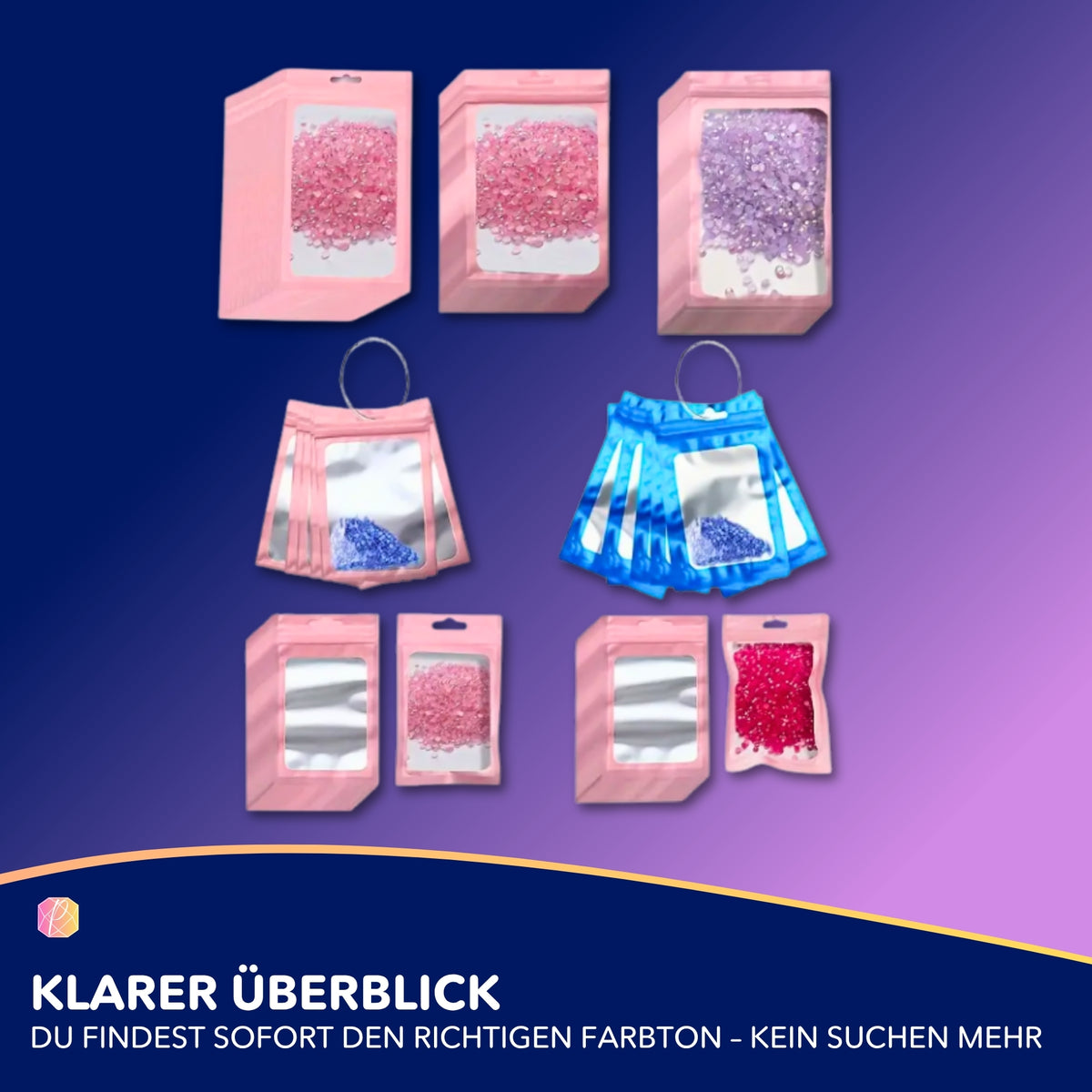 Diamond Painting Zubehör: Druckverschlussbeutel zur geordneten Aufbewahrung von Steinen und Diamanten