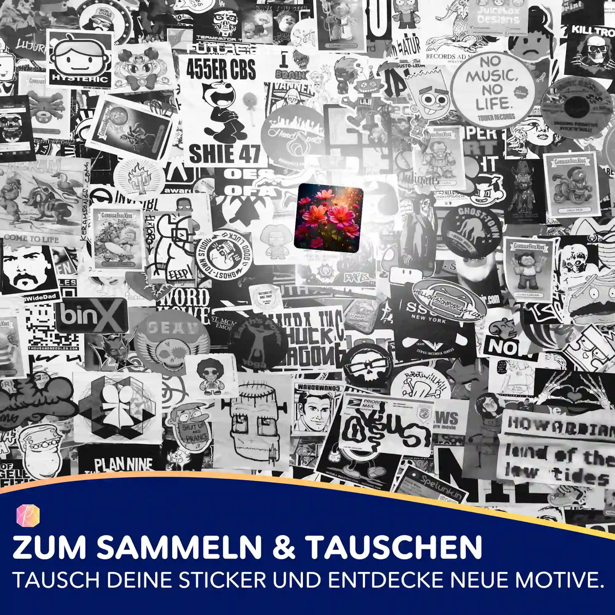 Buntes Flower Sparkle Sticker-Set von Picmondoo zur Organisation deiner Diamond Painting und Malen nach Zahlen Motive