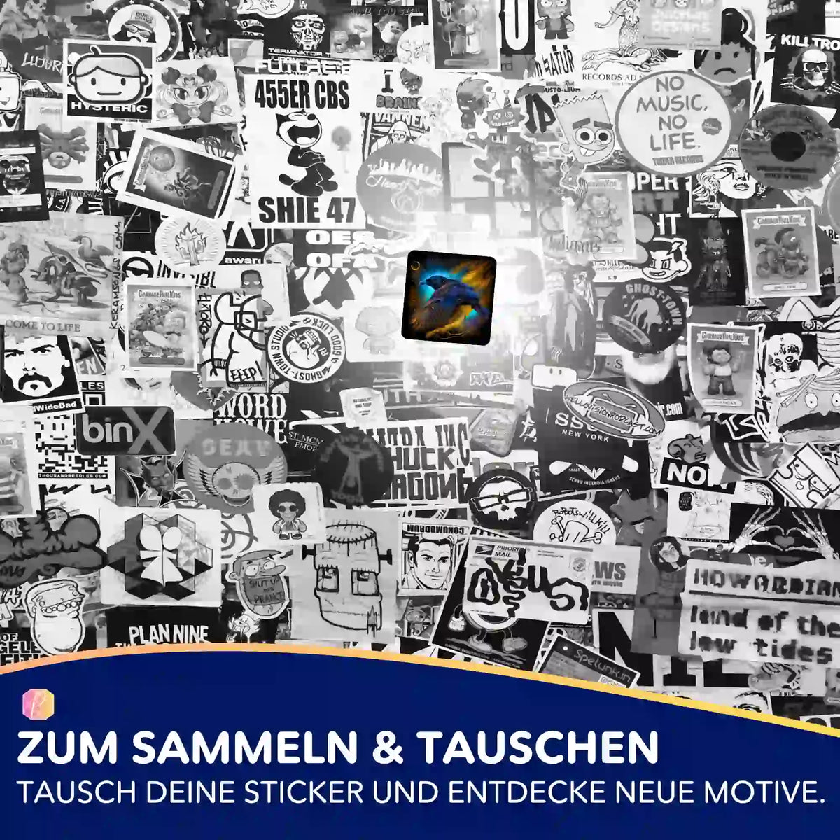 Farbiger Hexenrabe Aufkleber aus dem Picmondoo Diamond Painting Zubehör-Set zur Organisation von DIY-Projekten