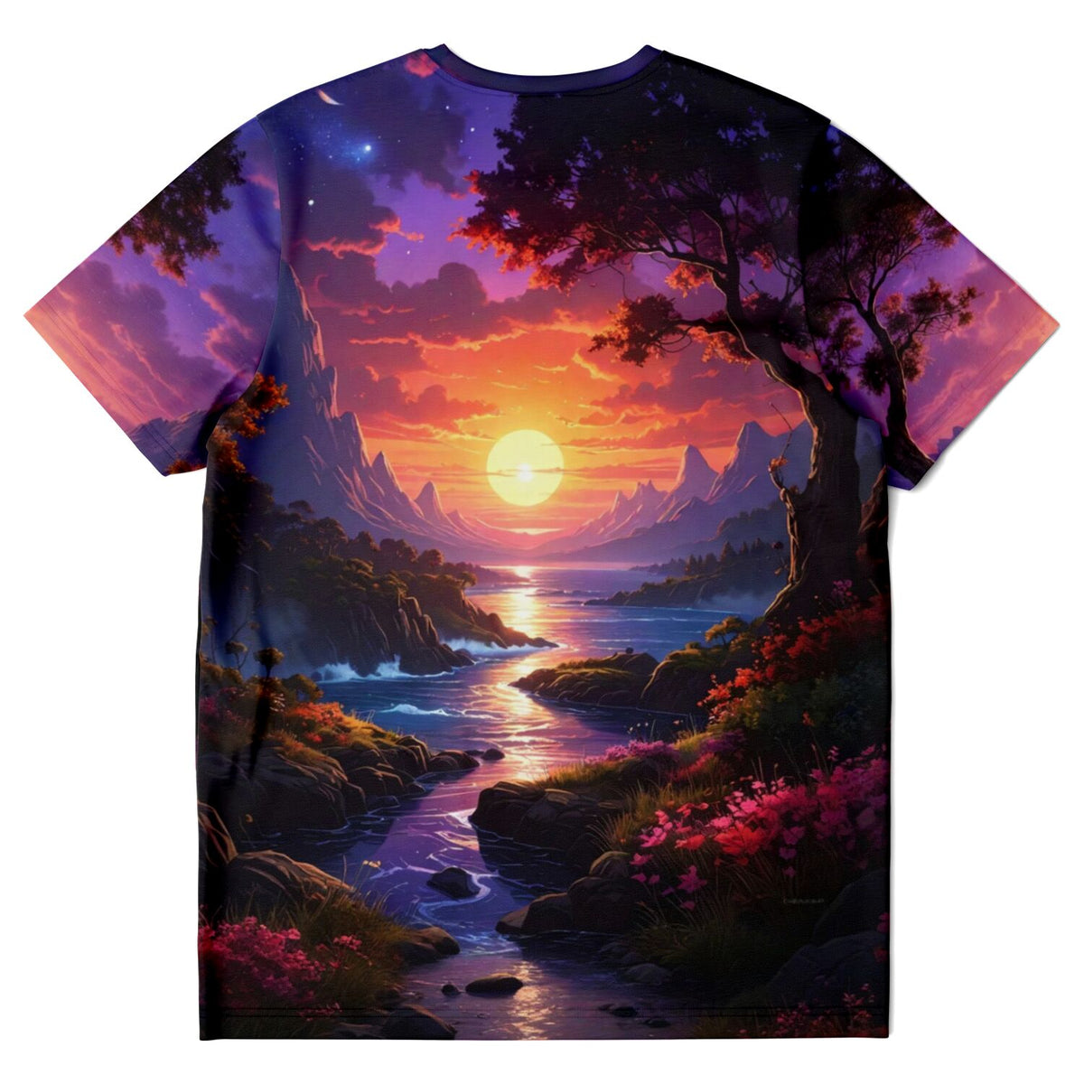 Dreamer T-Shirt Melodie des Lichts mit buntem Sonnenuntergangs-Motiv, ideal für Fans von Malen nach Zahlen und Kunst.
