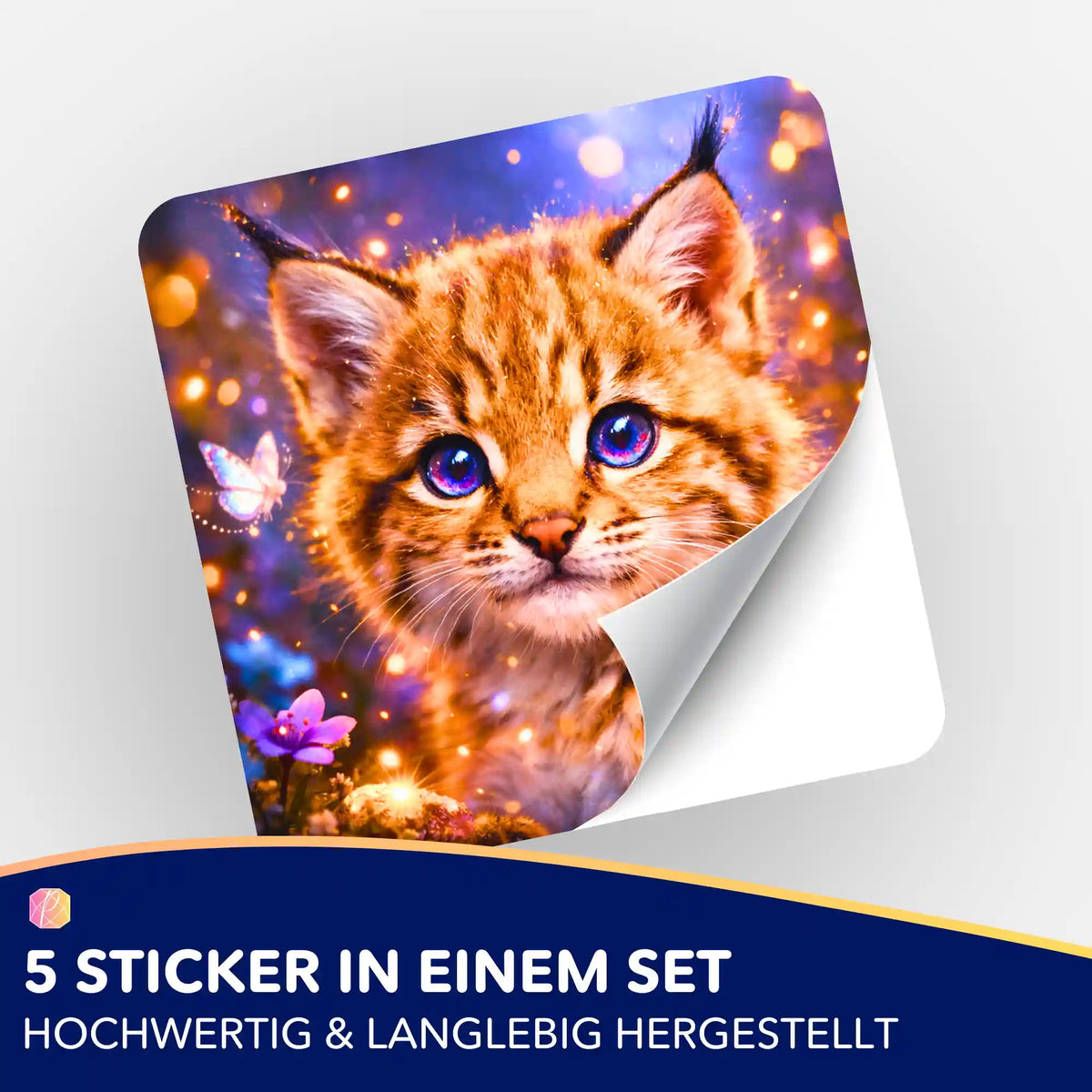 Picmondoo 5er Sticker-Set Blick der Wahrheit mit süßem Katzen-Motiv zur Organisation deines Diamond Painting Zubehörs