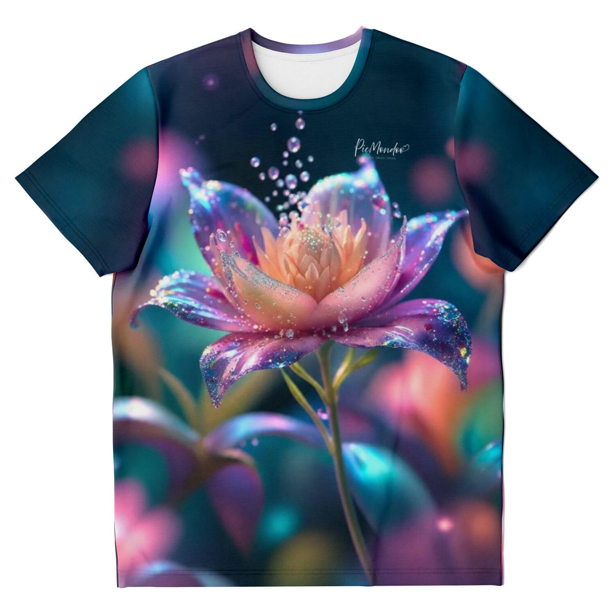 Dreamer T-Shirt Sternentau mit glitzerndem Blumen-Motiv im Stil unserer Diamond Painting und Malen nach Zahlen Designs