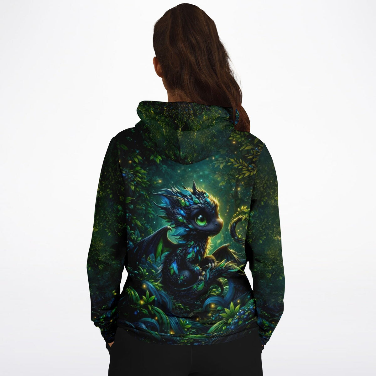 Dreamer Hoodie mit Drago dem kleinen Drachen Motiv im magischen Wald Design für DIY-Liebhaber