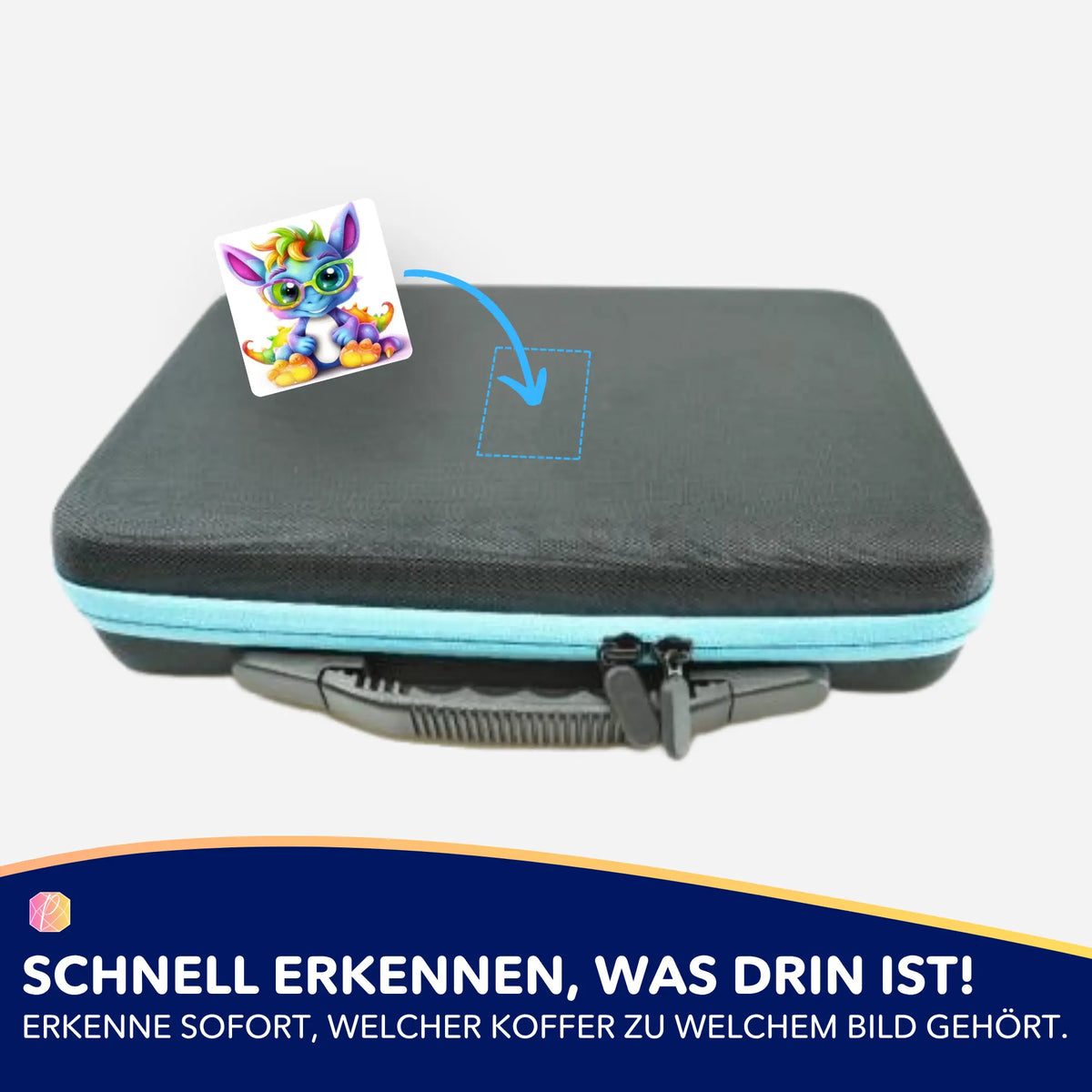 Schlaubi Drache Aufkleber für Diamond Painting Koffer zur perfekten Organisation von Malen nach Zahlen Zubehör