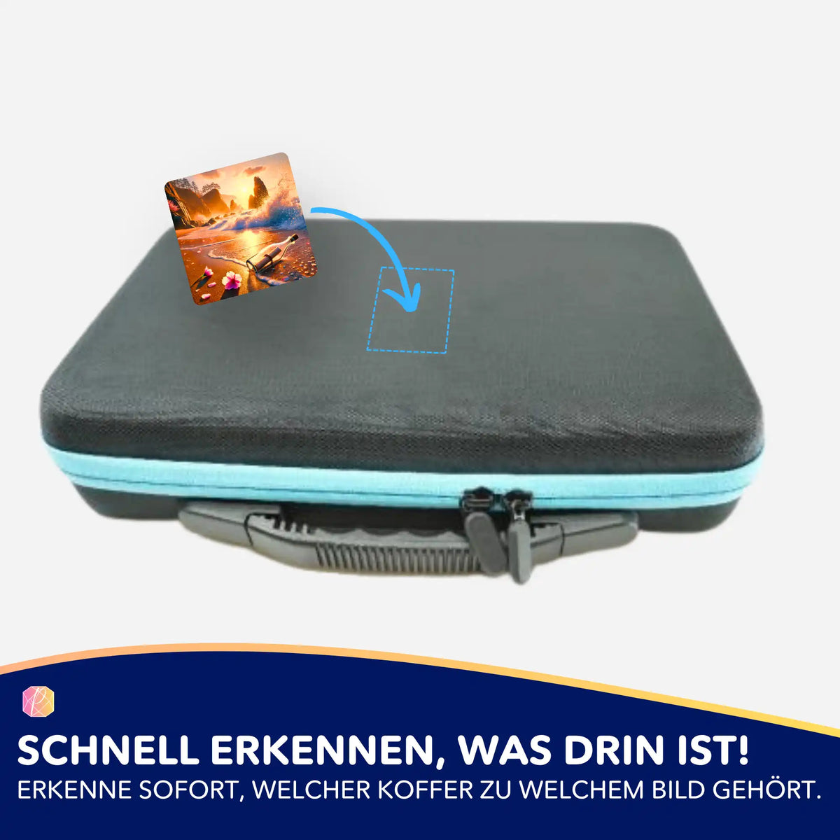Picmondoo Aufkleber-Set für Diamond Painting Koffer zur Organisation von Bastelsets mit Motiv Was das Meer bewahrt