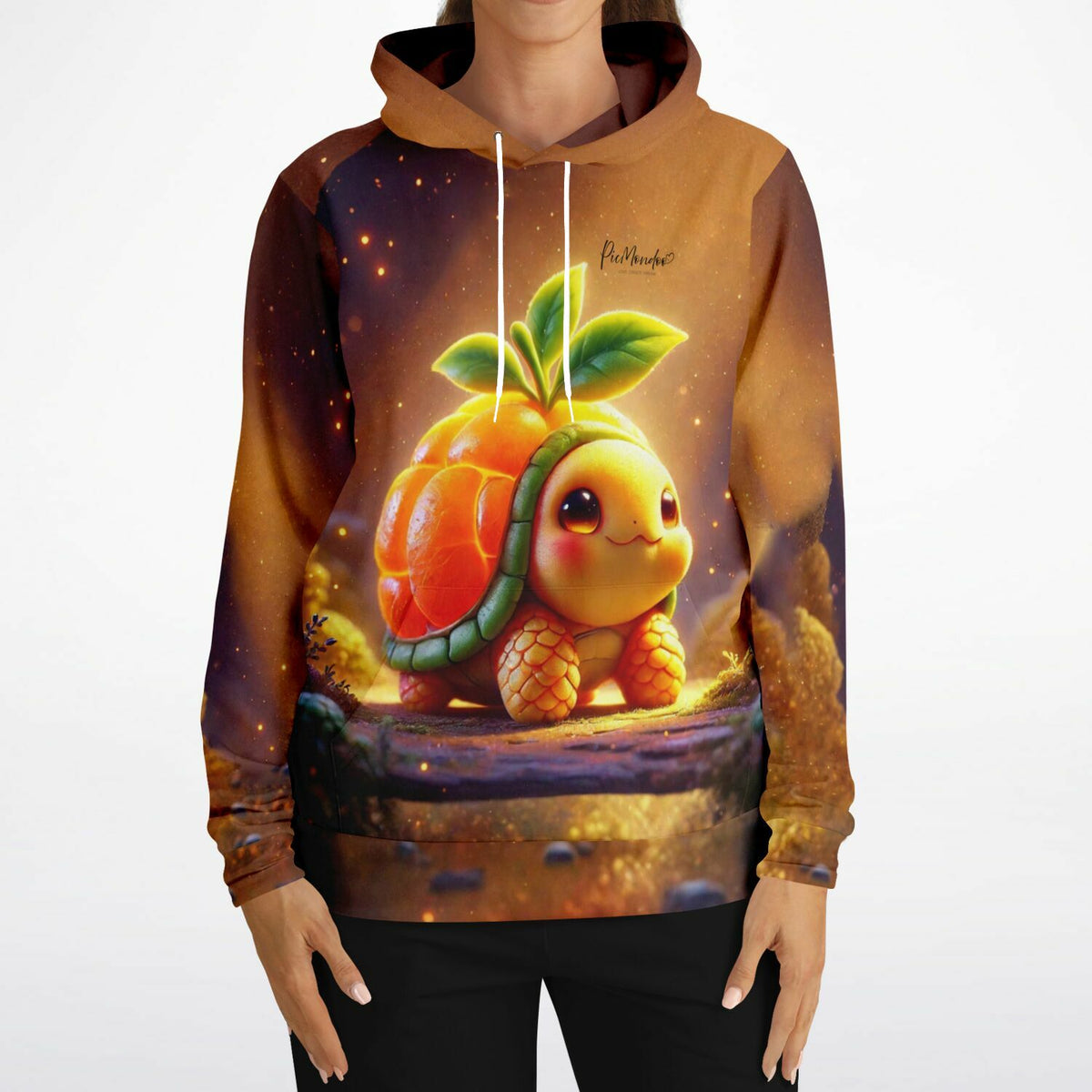 Dreamer Hoodie Frutty mit niedlichem Schildkröten-Motiv, inspiriert von Diamond Painting und Malen nach Zahlen Designs.