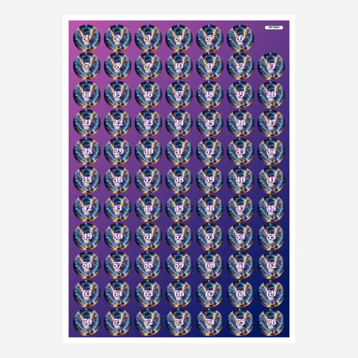 Döschenaufkleber für Diamond Painting zur Sortierung der Steine mit Motiv-Design Wenn die Nacht dich sieht