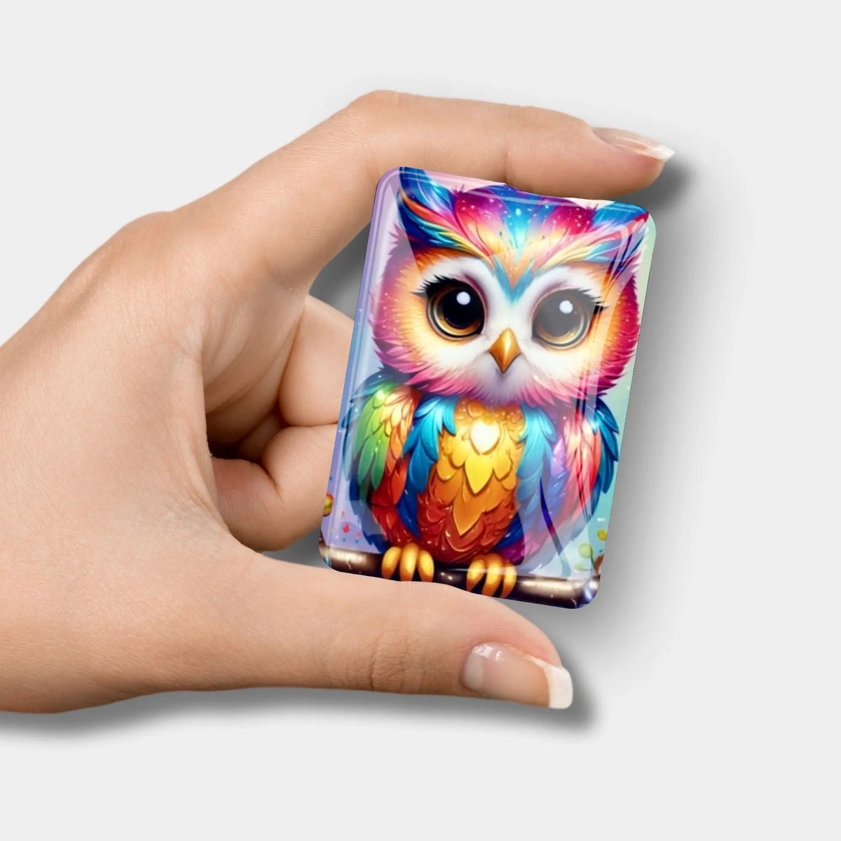 Bunter Eulen-Coverminder aus Glas für Diamond Painting Zubehör: Magnetischer Halter mit süßem Eulen-Motiv für dein Hobby.