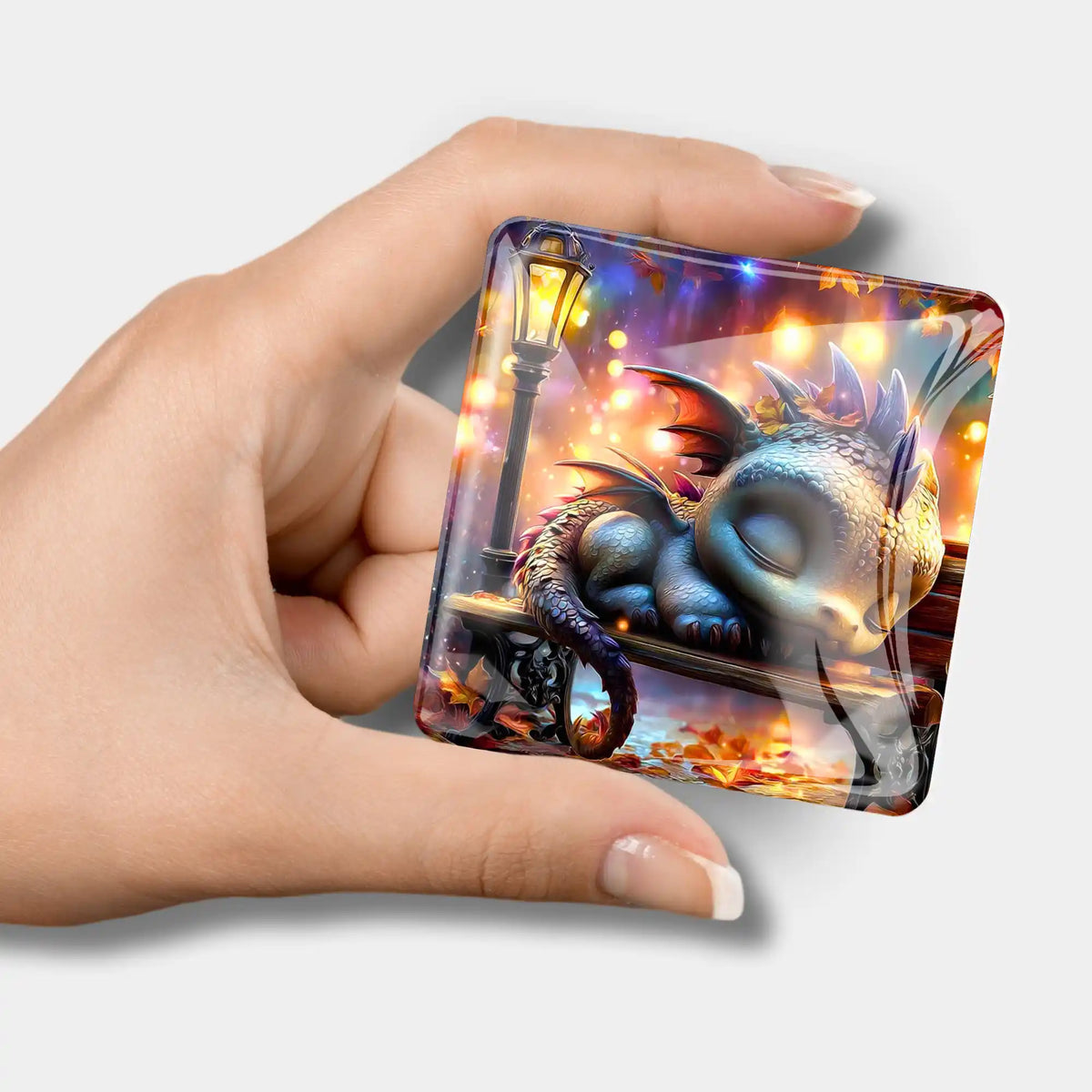 Magischer Cover Minder mit schlafendem Drachen-Motiv als praktisches Zubehör für dein Diamond Painting Set