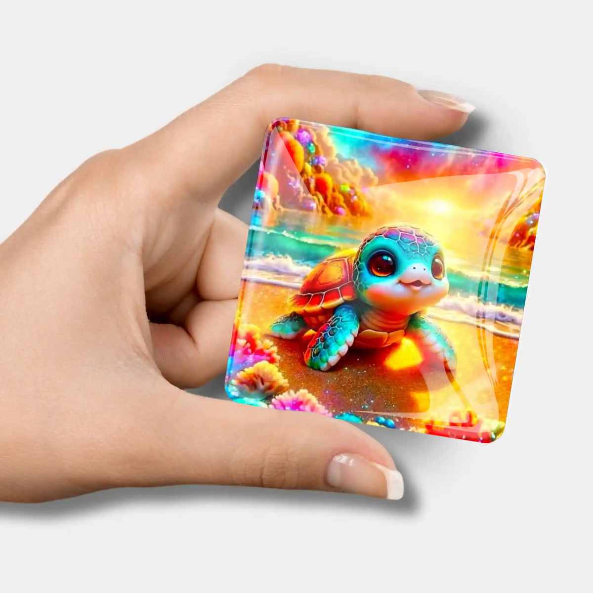 Glas Cover Minder mit Schildkröten-Motiv für Diamond Painting Zubehör zur Fixierung der Leinwand