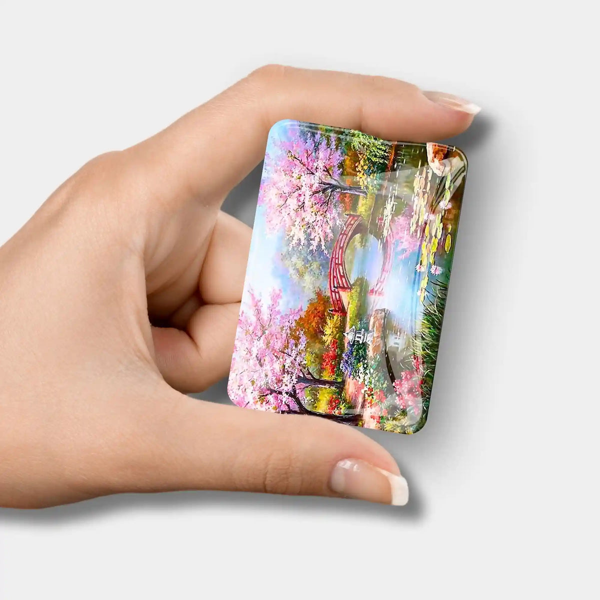 Magnetischer Cover Minder aus Glas im Motiv Chinesischer Garten als praktisches Zubehör für Diamond Painting Sets
