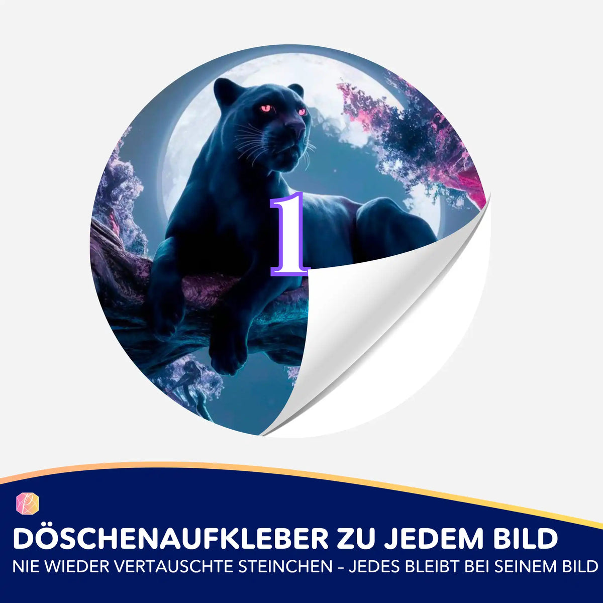 Döschenaufkleber für Diamond Painting mit Black Panther Motiv zur einfachen Sortierung der Diamanten Steine