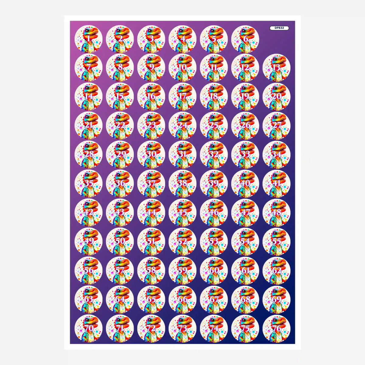Bunte Dinosaurier Döschenaufkleber für Diamond Painting Zubehör zur organisierten Sortierung von Diamanten