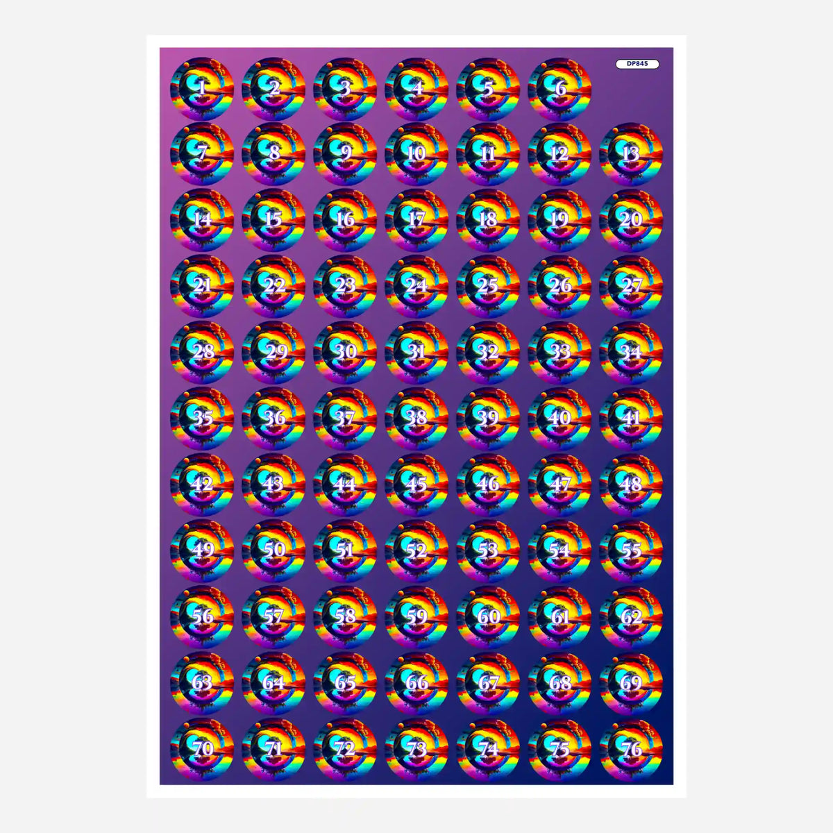 Bunte Diamond Painting Döschenaufkleber mit Zahlen-Beschriftung zur Organisation von Steinen für dein DIY-Projekt