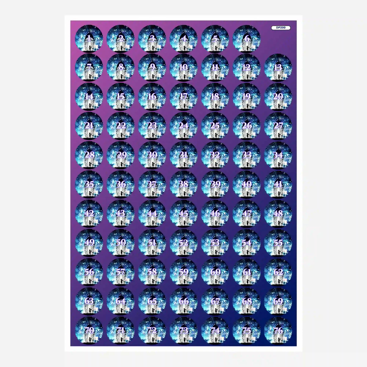 Döschenaufkleber Engel der vielen Lichter für Diamond Painting Set zur übersichtlichen Sortierung der Diamanten