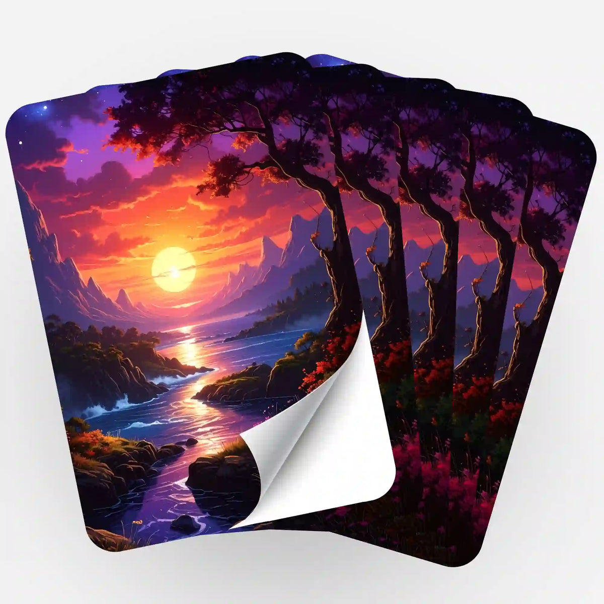 Picmondoo 5er-Set Sticker Melodie des Lichts für Diamond Painting oder Malen nach Zahlen Organisation in Sonnenuntergang