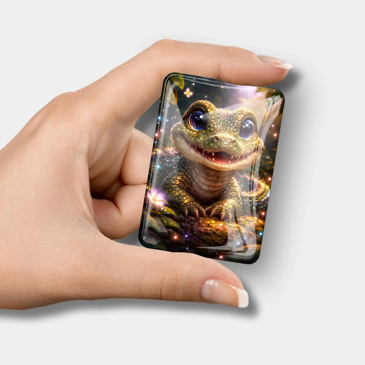 Magischer Cover Minder mit niedlichem Alligator-Motiv für Diamond Painting Zubehör und Diamanten Painting Projekte.