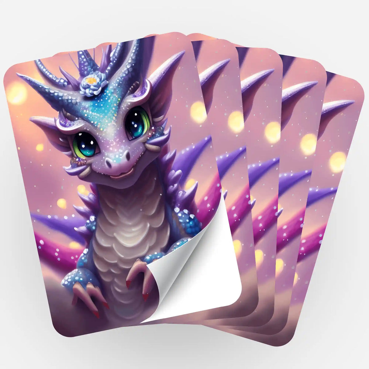 Fünf niedliche Drachen-Aufkleber für Diamond Painting Fans als dekoratives Zubehör zur Organisation von DIY-Sets