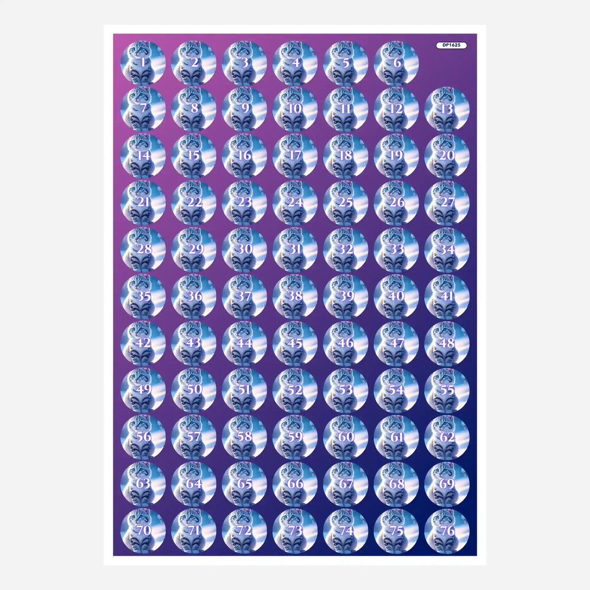 Döschenaufkleber für Diamond Painting mit niedlichem Schneegeist-Motiv zur einfachen Sortierung der Diamanten.