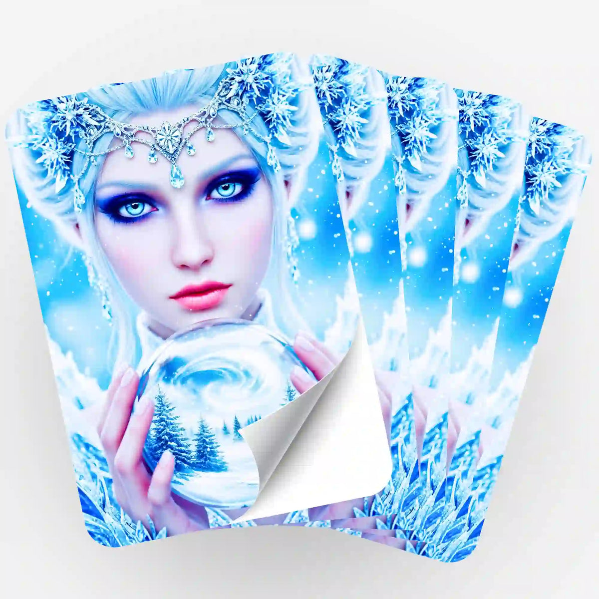 5er Eiskönigin Aufkleber-Set für Diamond Painting und Bastelbedarf mit Wintermotiv