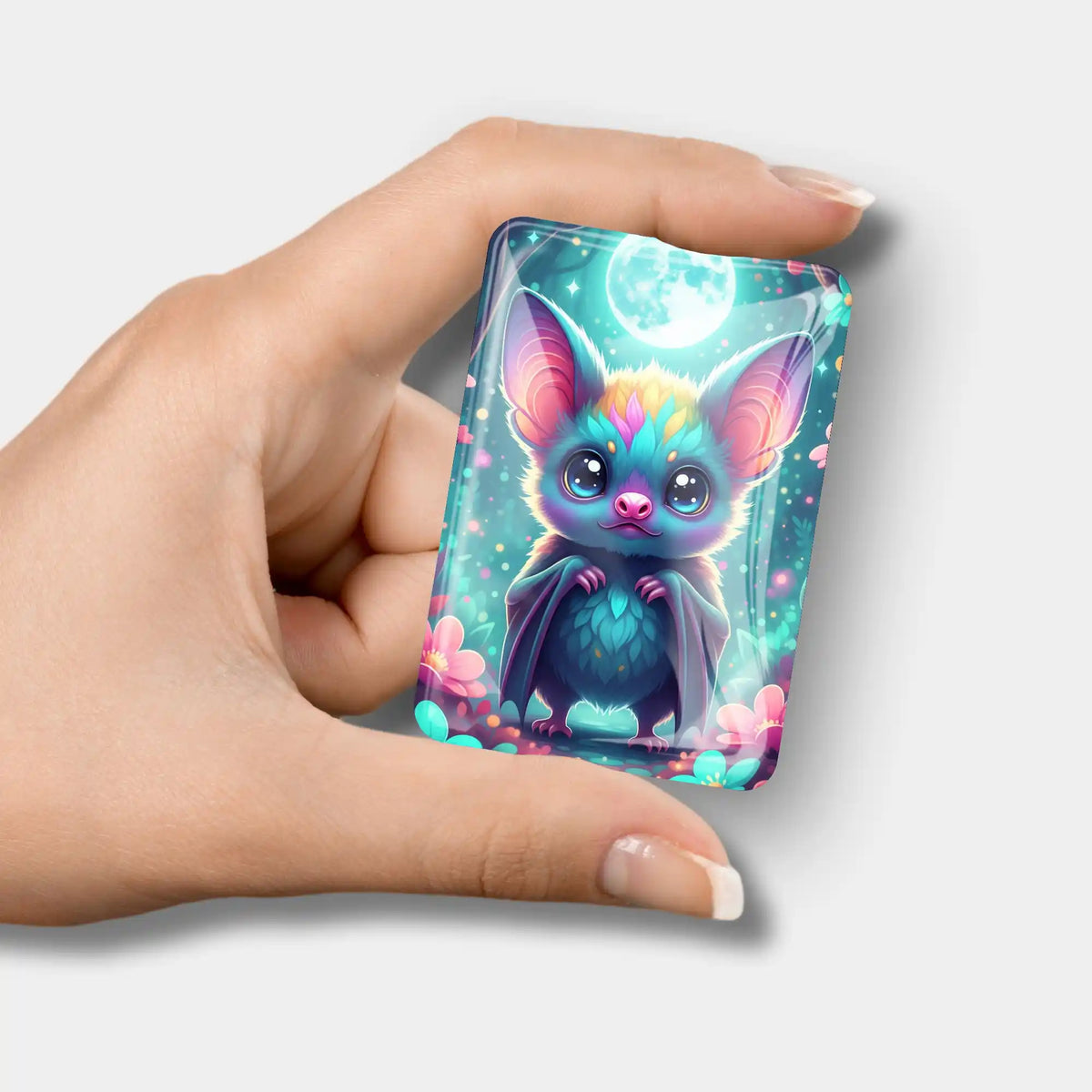 Freddy Fledermaus Cover Minder aus Glas als praktisches Zubehör für Diamond Painting und Bastelsets