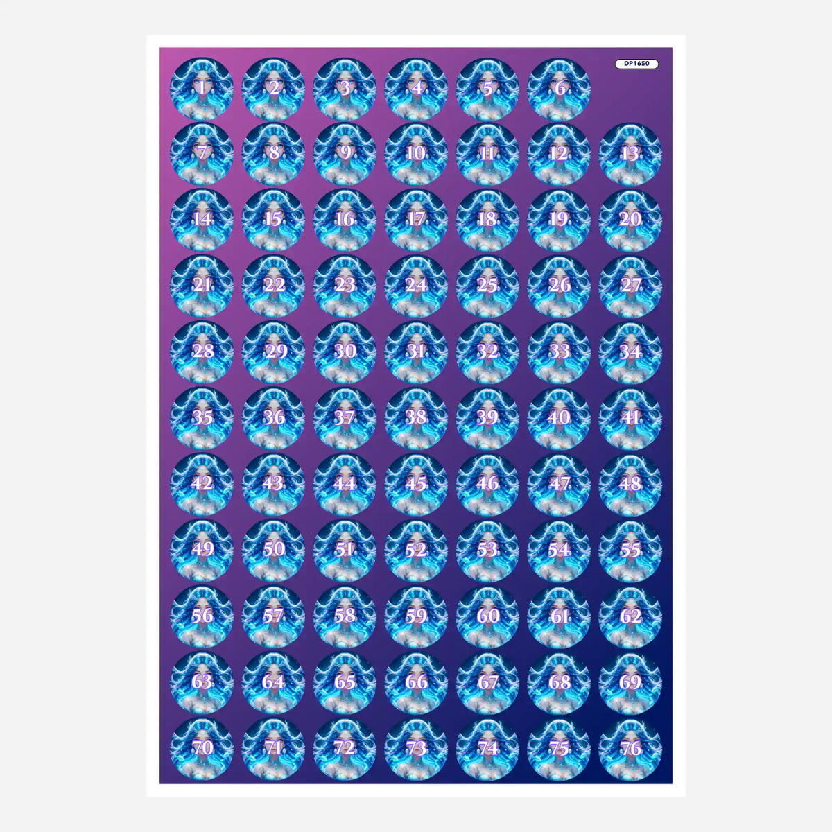 Döschenaufkleber Set für Diamond Painting Motiv Nerelya Hüterin der Tiefe zur Beschriftung von Zubehörboxen