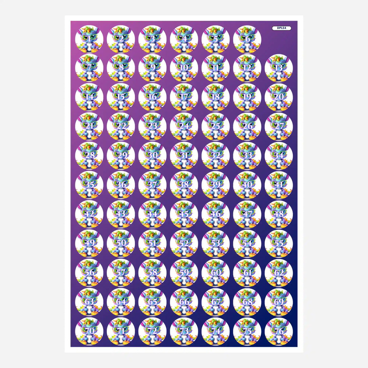 Döschenaufkleber mit Schlaubi Drache Motiv für Diamond Painting Zubehör zur Ordnung der Diamanten