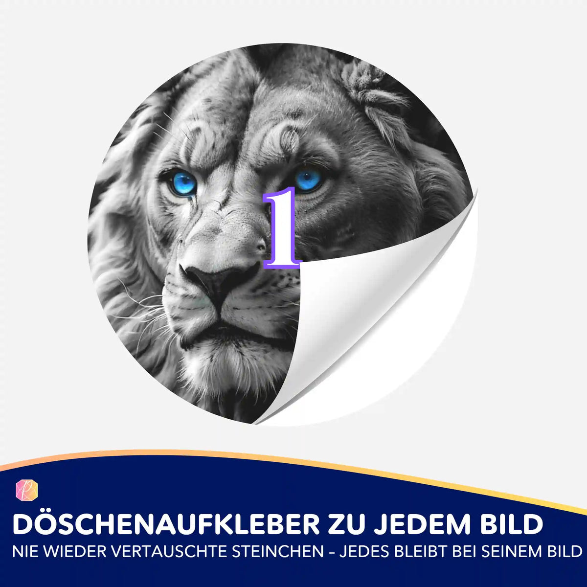 Döschenaufkleber mit Löwenmotiv für Diamond Painting Zubehör zur Ordnung der Steinchen beim Basteln