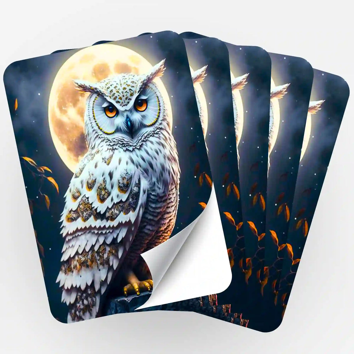 5er-Set Sticker Eule im Mondschein für Diamond Painting Organisation und Dekoration