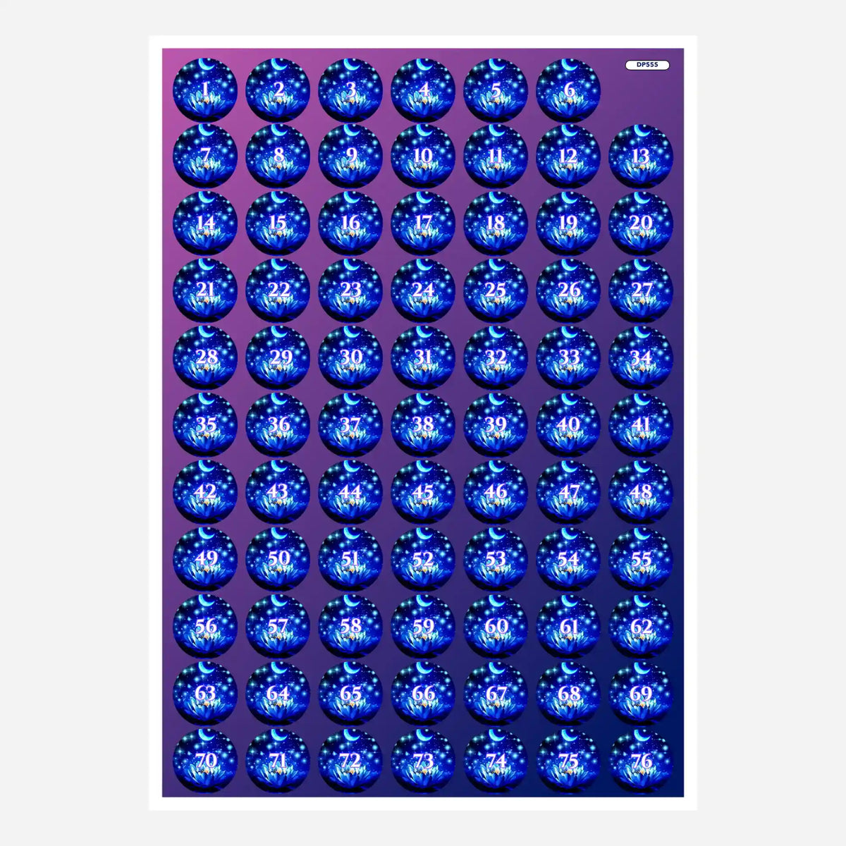 Döschenaufkleber mit Blaue Seerose Motiv für Diamond Painting Zubehör zur einfachen Sortierung der Diamanten