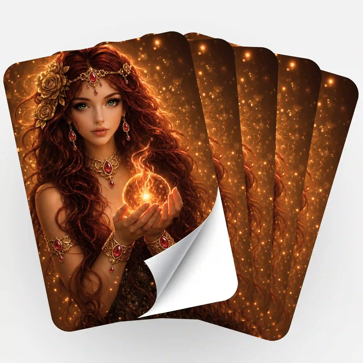 Fünfer-Set Aufkleber Göttin der Sonne als Zubehör für Diamond Painting und Malen nach Zahlen