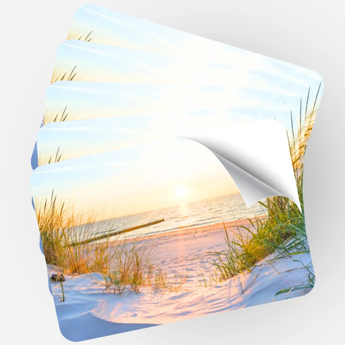 Picmondoo 5er-Set Aufkleber mit Strandmotiv Sonnenuntergang zur Organisation von Diamond Painting Zubehör