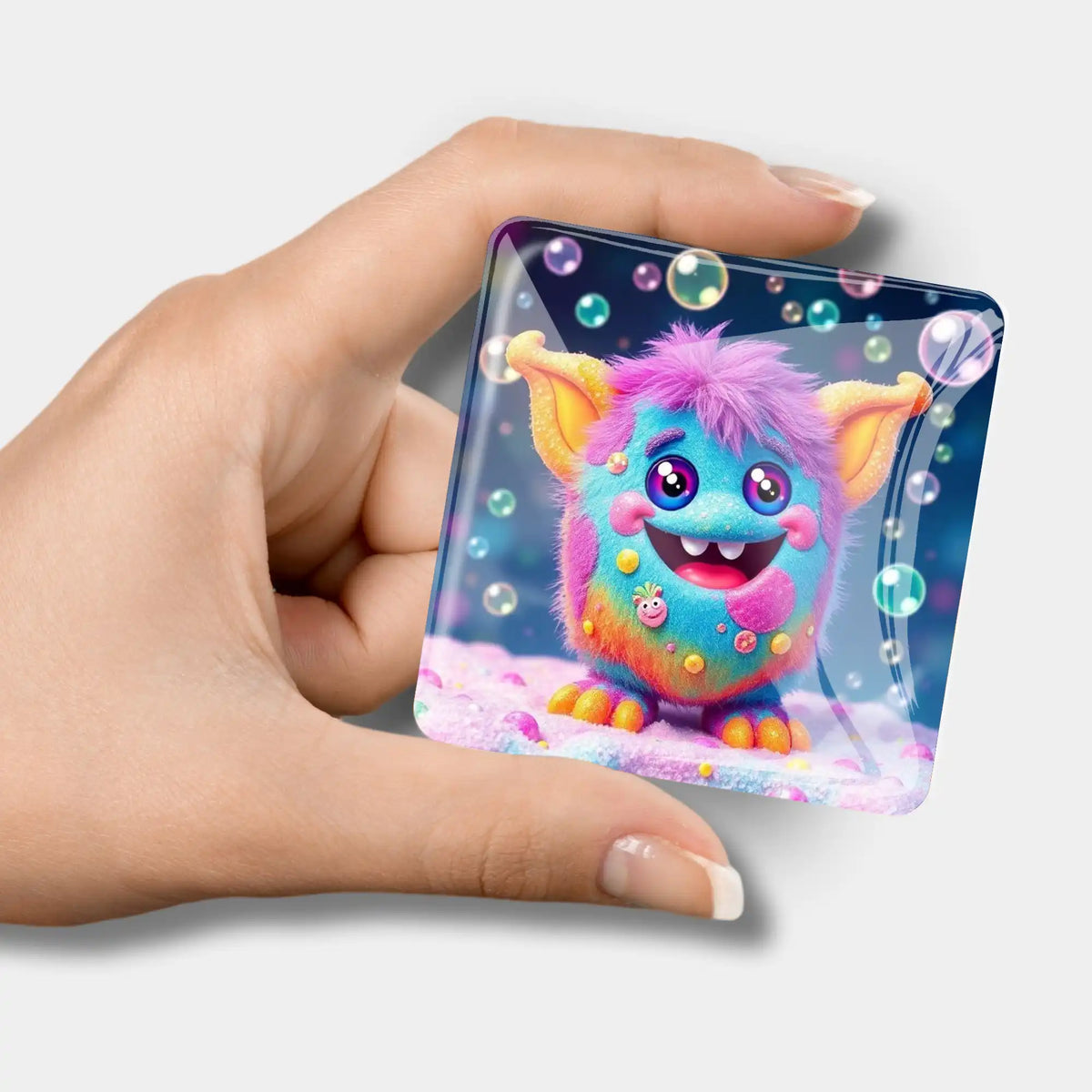Bunter Grinsebacke Cover Minder aus Glas für Diamond Painting zum Fixieren der Schutzfolie
