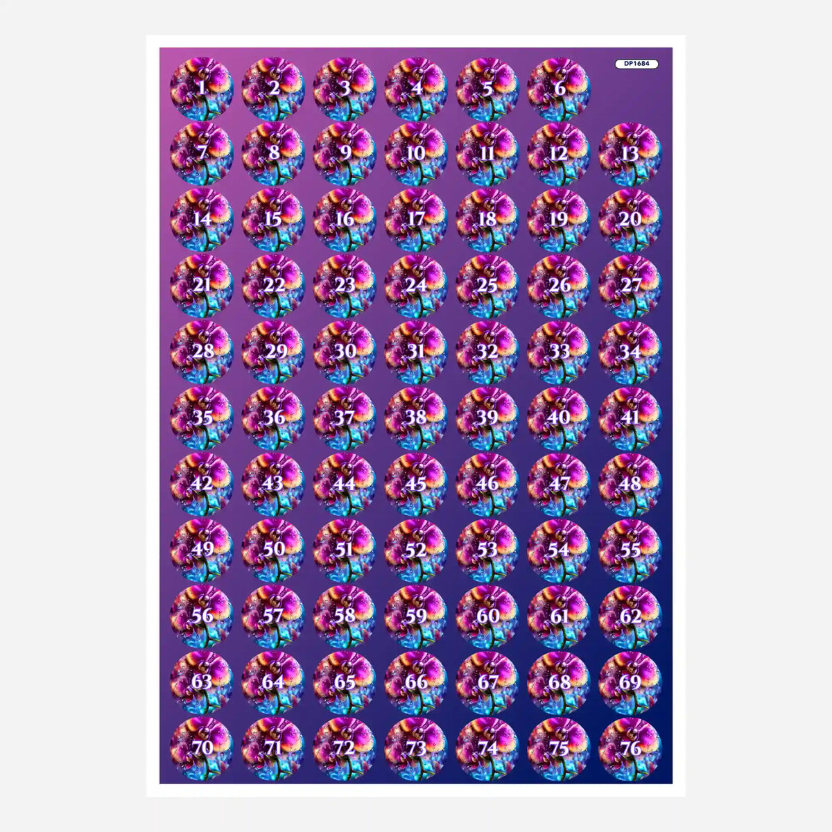 Bunte Diamond Painting Döschenaufkleber mit Zahlen-Beschriftung für eine einfache Steinsortierung bei DIY-Bastelsets