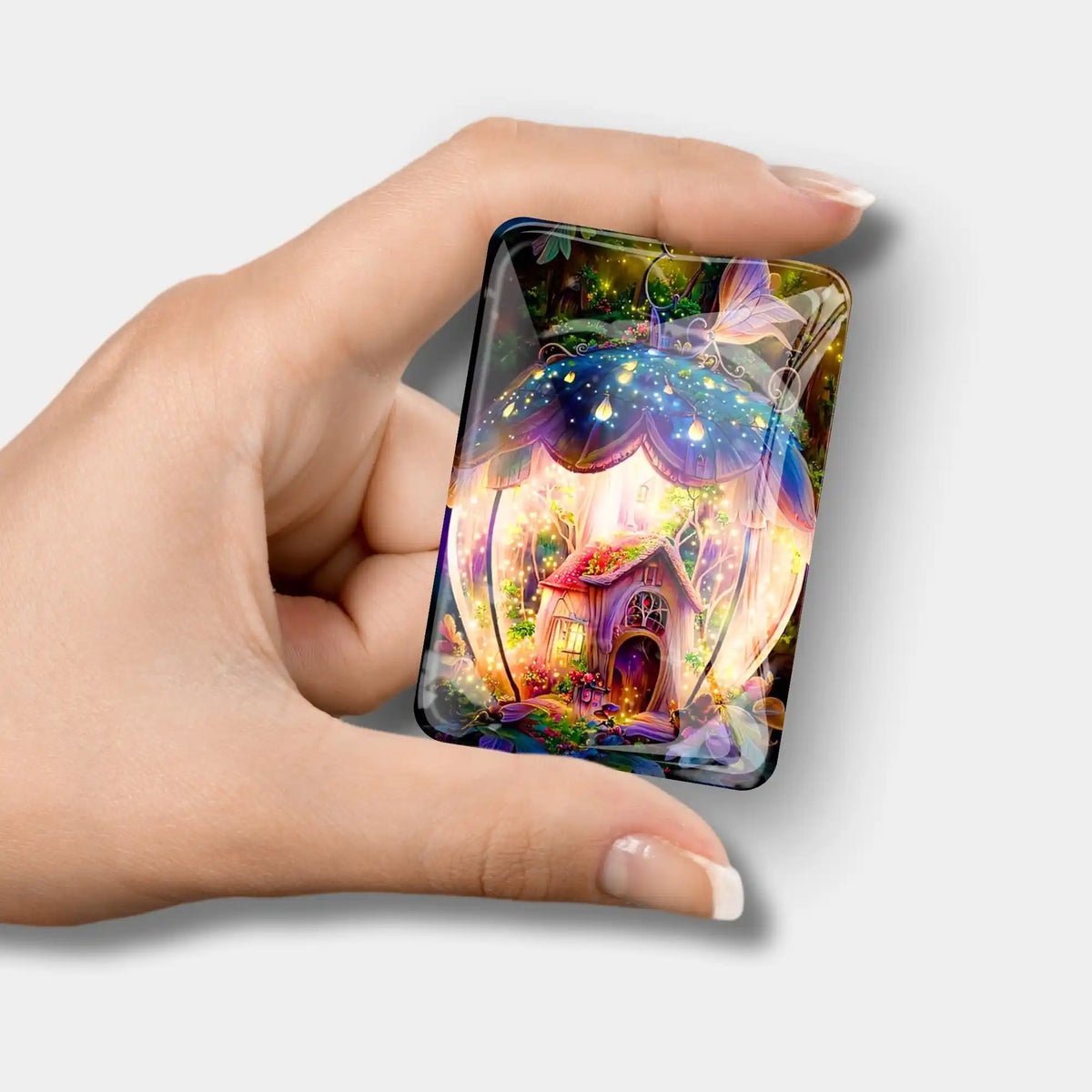 Magischer Fantasiehaus Cover Minder aus Glas als praktisches Zubehör für Diamond Painting und Bastelprojekte