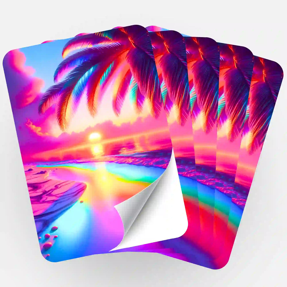 Fächerartige Picmondoo Aufkleber 5er-Set mit Zauberstrand Motiv für Diamond Painting und Bastelbedarf