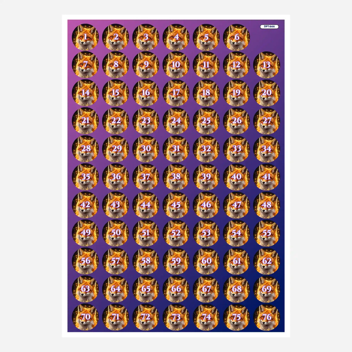 Bunte Fuchs-Döschenaufkleber für Diamond Painting Zubehör zur Ordnung von Steinchen und Farben
