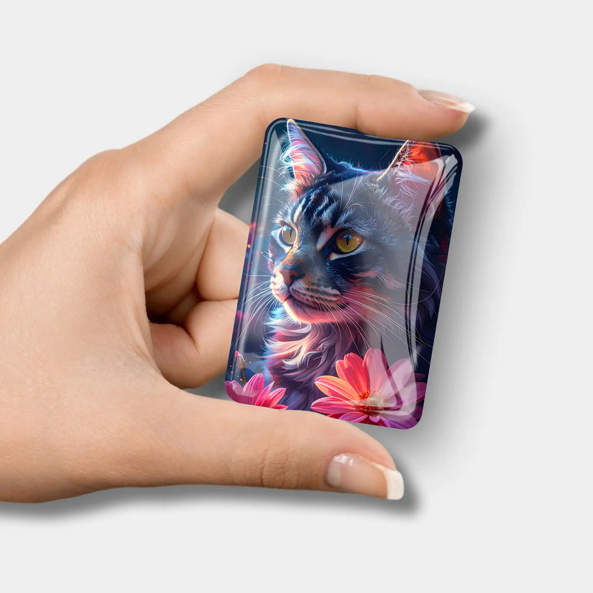 Magischer Coverminder mit Katzen-Motiv aus Glas für Diamond Painting Zubehör und Fixierung der Leinwand