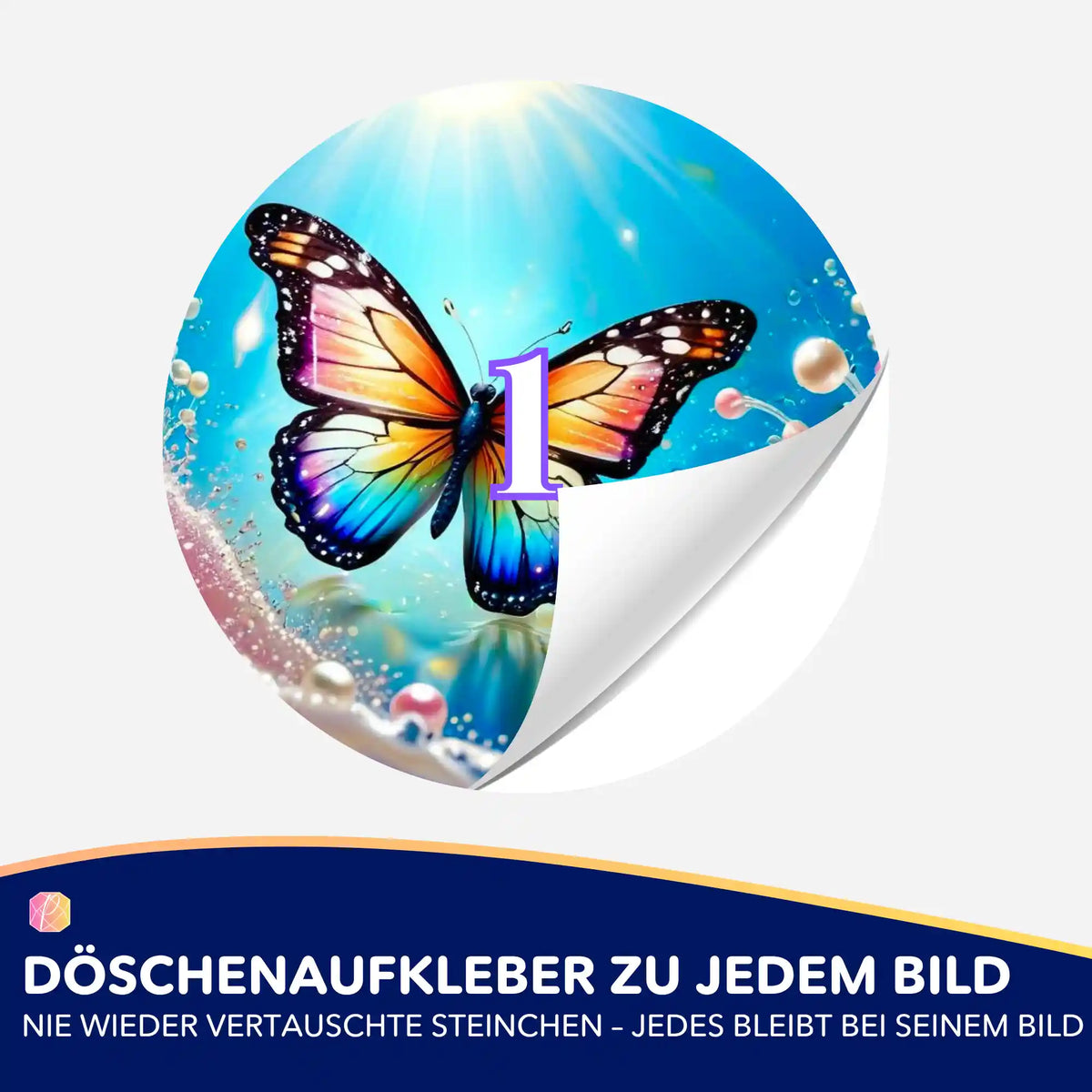 Bunte Schmetterling-Döschenaufkleber für Diamond Painting Zubehör zur einfachen Organisation von Diamanten-Steinchen.