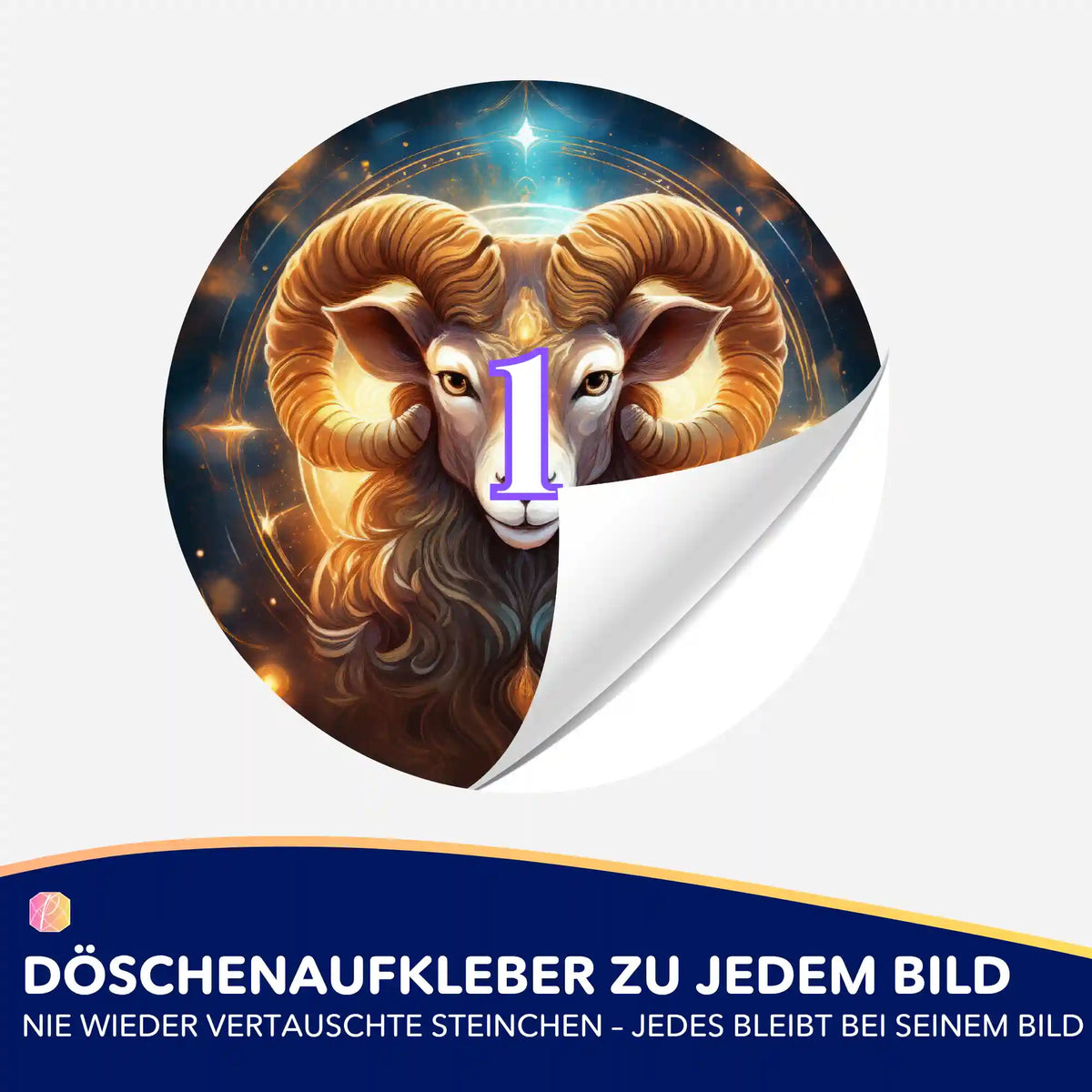 Döschenaufkleber Sternzeichen Widder für Diamond Painting Set zur einfachen Sortierung der Steinchen