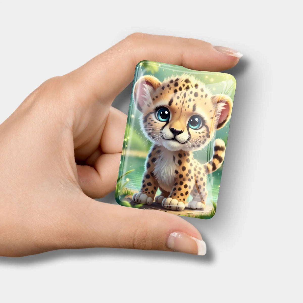 Kibo Cover Minder aus Glas mit Leopard-Motiv als praktisches Zubehör für Diamond Painting und Bastelsets