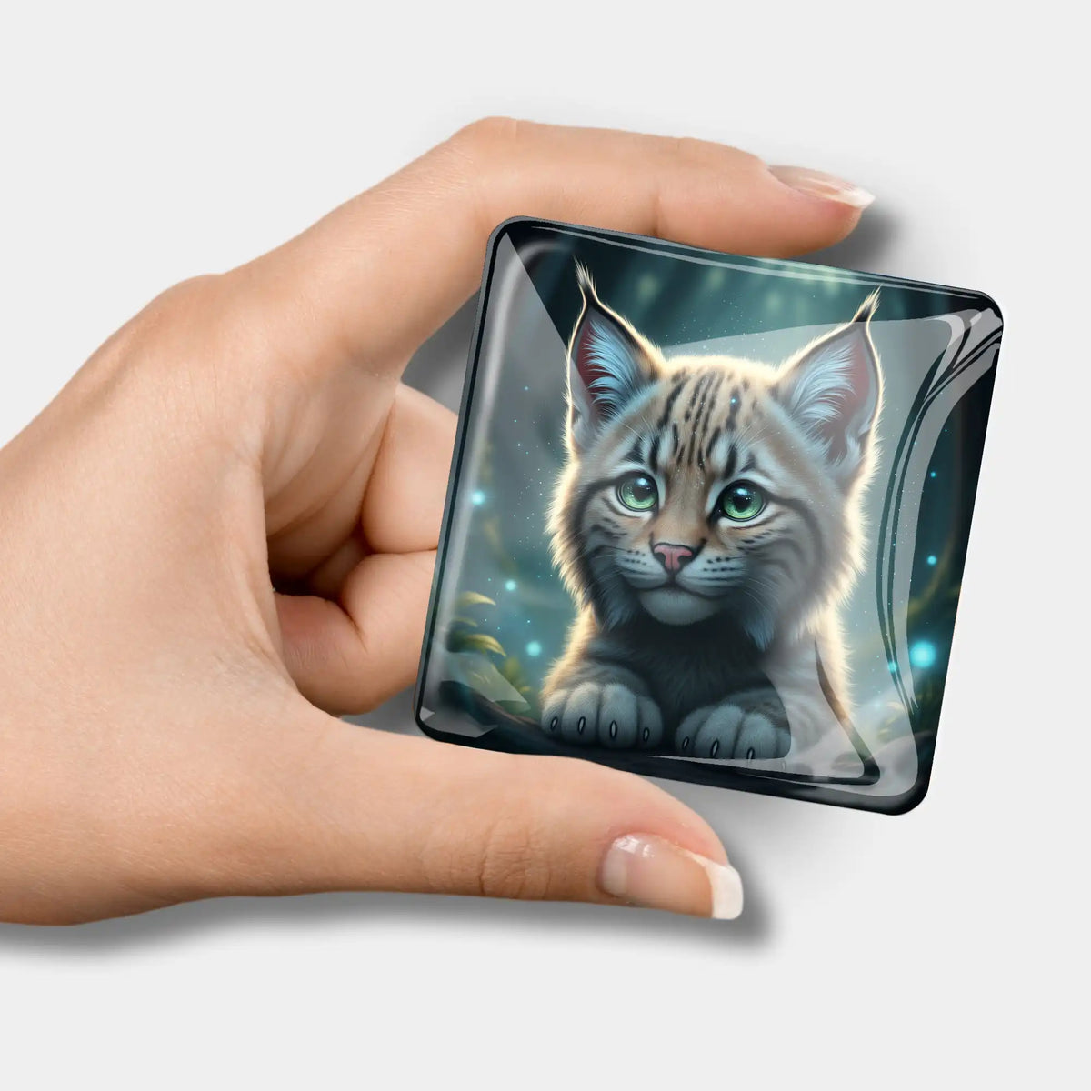 Magischer Cover Minder mit Luchs-Motiv Seele des Waldes als praktisches Zubehör für Diamond Painting und Bastelsets.