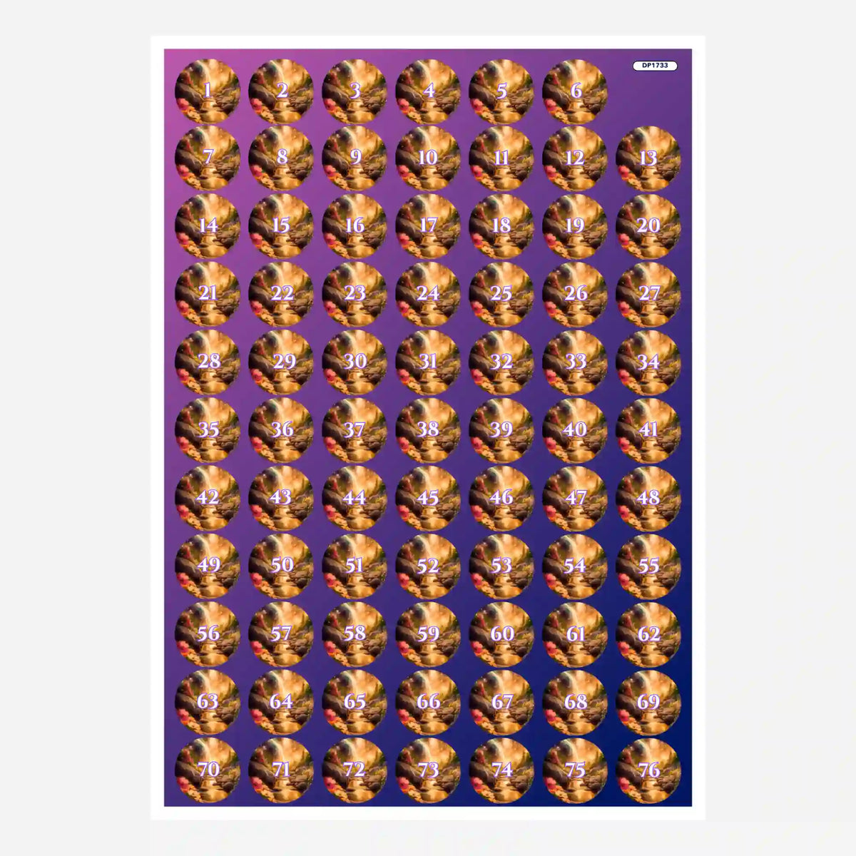 Bogen mit runden Döschenaufklebern für Diamond Painting Zubehör zur einfachen Sortierung der Diamanten nach Motivnummer