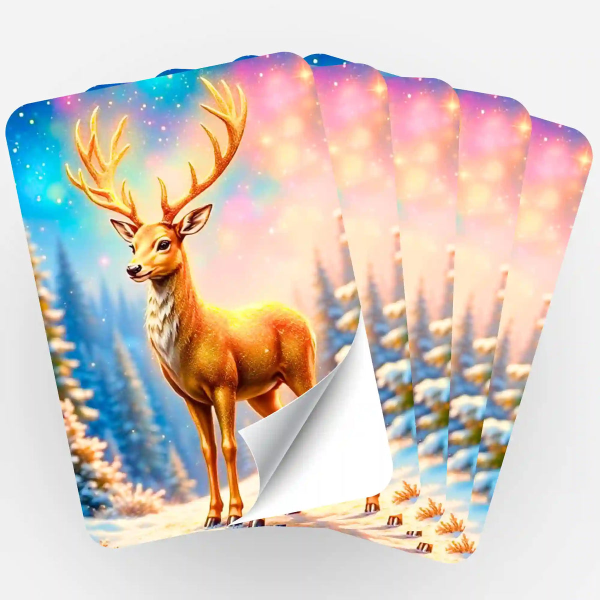 5er-Set Sticker mit goldenem Hirsch Motiv für Diamond Painting Zubehör und Organisation